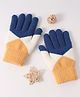 Pine Kids Woollen Gloves With Colour Block Design - Navy Blue & Yellow