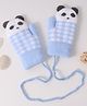 Babyhug Woollen  Gloves with Panda Design - Blue