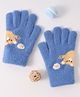 Babyhug Woollen  Gloves with Puppy Design -  Blue