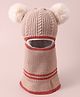 Babyhug Monkey Cap with Bear Applique - Beige