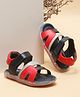 Tiny Bugs Colour Blocked Velcro Closure Sandals - Red & Navy Blue
