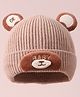 Babyhug Woollen Cap with Knot & Applique - Beige