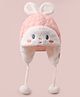 Babyhug Woollen Cap with Knot & Applique - Pink