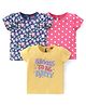 Babyhug Cotton Knit Half Sleeves T-Shirts With Floral Graphics Pack of 3 - Multicolor