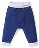 Babyhug Denim Full Length  Stretchable Joggers With Fox Print - Blue