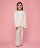 NEUDIS Cotton Woven Full Sleeves Striped Night Suit - Off White