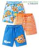 Babyoye Disney Cotton Knit Terry Striped Shorts with Finding Nemo Graphics Pack of 3 - Multicolour