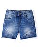 UCB Cotton Woven Knee Length Shorts with Striped Detailing - Blue