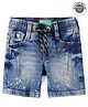 UCB Cotton Woven Knee Length Denim Shorts Solid Colour - Blue