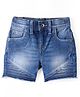 UCB Cotton Woven Knee Length Shorts Solid Colour  - Blue