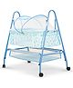 BAYBEE Breezy Baby Swing Cradle for Baby, Jhula Palna for New Born Babies, Baby Bedding Set with Mosquito Net & Storage Basket | Baby Sleeping Swing Cradle (Light Blue)
