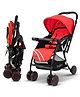 Baybee Convertible Baby Stroller for Newborn Babies with Aluminum Frame 3-Position Adjustable Canopy Reversible Seat Bassinet Safety harness Storage Basket & Rear Brake - Red