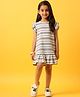 Anthrilo Frill Sleeves Striped & Ruffle Detailed Dress - Grey