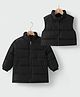 Kookie Kids Full Sleeves & Sleeveless Padded Quilted Jackets With Solid Colour Pack of 2 - Black