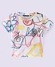 Tiara Cotton Jersey Half Sleeves Love Text Printed Tee - Multi Colour