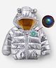 Kookie Kids Full Sleeves Padded Hooded Solid Coloured Jacket - Silver