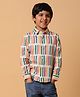 Tales & Stories Full Sleeves Abstract Printed Shirt - Red Blue & Green