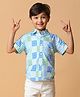 Tales & Stories Half Sleeves Abstract Printed Shirt - Blue & Green