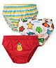Babyhug 100% Cotton Knit Briefs Striped and Fruit Print Pack of 3 - Multicolor