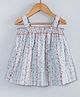 Hugsntugs Schiffili Sleeveless Floral Printed Top - Blue & Pink