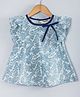 Hugsntugs Frill Sleeves Floral Printed Top - Blue