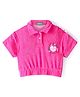 UCB Half Sleeves Collar Neck Top Heart Embroidered   - Pink