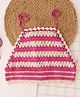 Woonie Halter Neck Handmade Crochet Dual Colour  Top - Pink