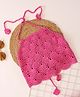 Woonie Cotton Halter Neck Crochet  Top - Pink