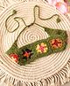 Woonie Hand Knitted Granny Square Stitch Cotton Headband - Olive
