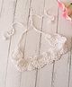 Woonie Hand Knitted Crochet Scallop Design Cotton Headband - White
