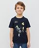 One Friday Half Sleeves Vacation Theme Printed Tee - Navy Blue