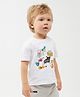 One Friday Half Sleeves Trees & Heart Embroidered Tee - White