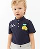 One Friday Half Sleeves Lemon Printed T-Shirt - Navy Blue