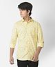 CRIMSOUNE CLUB Full Sleeves Abstract Printed Shirt - Yellow