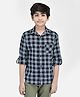 CRIMSOUNE CLUB Full Sleeves Checked Shirt - Black & White