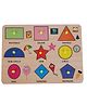 MINDMAKER - Wooden Puzzle with Knobs Educational and Learning Toy for Kids (shapes) 9 Pieces