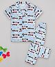 Sheer Love Cotton Jersey Knit Half Sleeves Cars Printed Night Suit - Blue