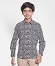 CRIMSOUNE CLUB Full Sleeves Floral Printed Shirt - Navy Blue