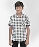 CRIMSOUNE CLUB Half Sleeves Checked Shirt - White
