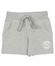 Tiny Girl Placement Keep Smiling & Go For It Text Printed Shorts - Grey