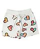 Tiny Girl Hearts Printed Shorts - Off White