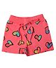 Tiny Girl Hearts Printed Shorts - Tomato Red