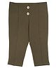 Tiny Girl Travelers Crease Detailed Solid Capri Jeggings - Olive Green