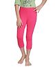 Tiny Girl Placement Stone Embellished Leggings - Rani Pink