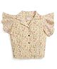 Tiny Girl Flutter Sleeves Floral Printed Top - Yellow