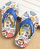 Cute Walk by Babyhug Slip On Flip Flops Lion Print -Blue