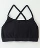Red Rose Cotton Knit Sleeveless Brallete Solid Colour - Black