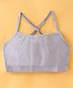 Red Rose Cotton Knit Sleeveless Bralette Solid Colour - Grey