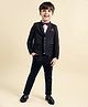 Babyhug Woven Full Sleeves Solid Colour 3 Piece Party Suit with Bow - Black & White