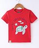 Mini Taurus Cotton  Half Sleeves T-Shirt Turtle Print - Red